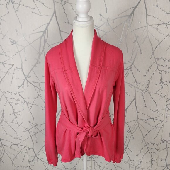 Lululemon Coral Pink Beechlu Tie Front Dance Pulse Wrap Cardigan - Picture 1 of 6